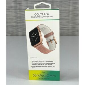 WITHit Color Pop Apple Watch Band 38mm 40mm Blush White Silicone NBN21WA017 NEW